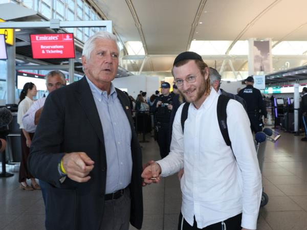 Nassau County Executive Bruce Blakeman and Noah Nierenberg in JFK Airport